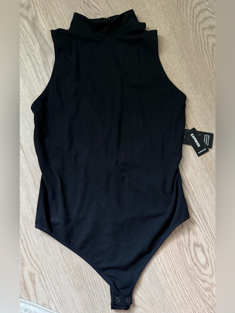 Express Black Sleeveless Mock Neck Bodysuit